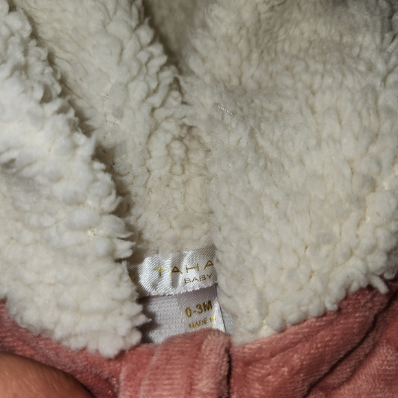 Tahari Baby Pink Quilted Sherpa Lined Bunting Snowsuit 0–3 Months - Picture 5 of 6